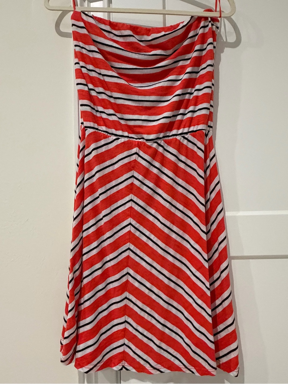 Michael Stars Red & White Strapless Striped Dress